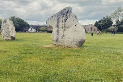 Avebury up close with the stones.
