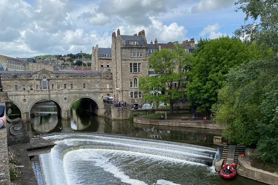 View of the River and Bridge In Bath