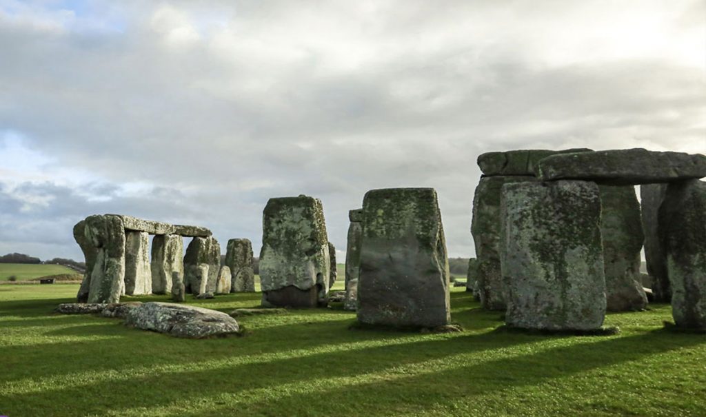 The Stonehenge circle up close during the day