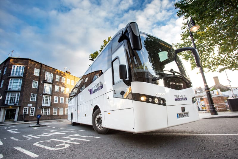 One of the luxury coaches that takes you on your tour to Stonehenge from London