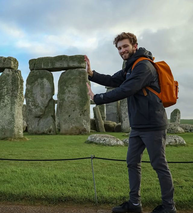 Touching the Stones at Stonehenge (sort of!)
