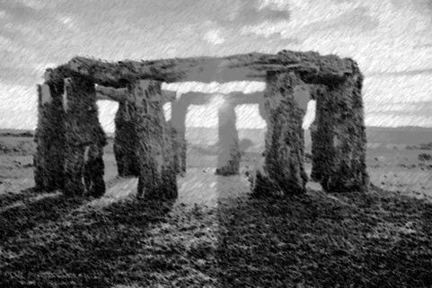 A view of how Woodhenge might have been in 2500BC.