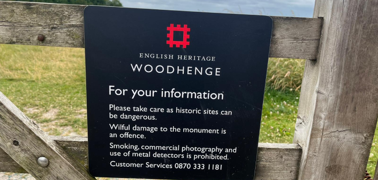 Woodhenge sign on entry
