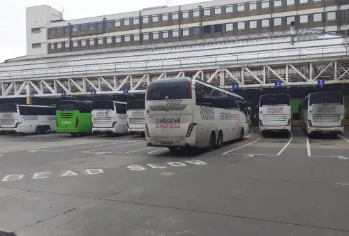 Bus Park at Victoria Coach Station in London