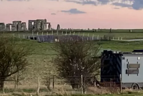 View from Stonehenge from the road
