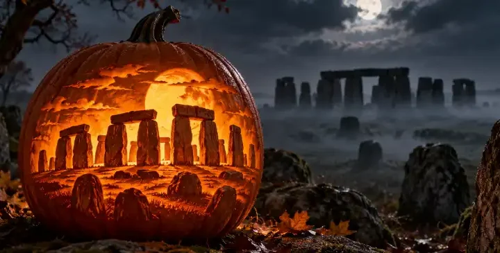 Pumpkin at Stonehenge
